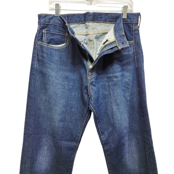 Levis 514 Mens Straight Fit Jeans W34 L30 Dark Wash Denim Casual Pants - Picture 6 of 8